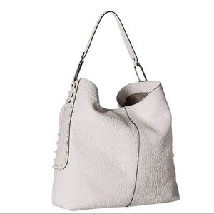 Vince Camuto Axmin Pebbled Leather Hobo Bag White